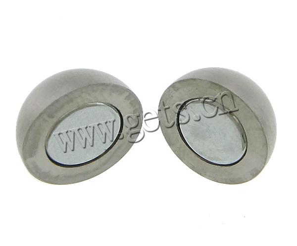 Round Stainless Steel Magnetic Clasp, Oval, plated, Customized, more colors for choice, 14x14mm, Hole:Approx 6mm, Sold By PC