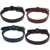 Cowhide Bracelets, Zinc Alloy, with Cowhide, platinum color plated nickel, lead & cadmium free, 10mm Approx 25 cm 