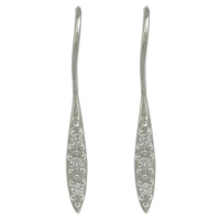 Sterling Silver Hook Earwire, 925 Sterling Silver, plated, with cubic zirconia 