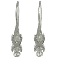 Sterling Silver Hook Earwire, 925 Sterling Silver, plated, with cubic zirconia 