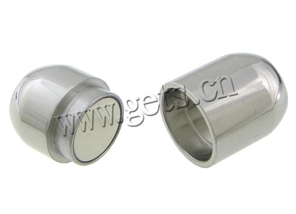 Round Stainless Steel Magnetic Clasp, Column, plated, Customized, more colors for choice, 17x8mm, Hole:Approx 4mm, Sold By PC