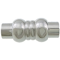 Cierre magnético redondo de acero inoxidable, Tubo, chapado, más colores para la opción, 19x7mm, agujero:aproximado 3mm, Vendido por UD