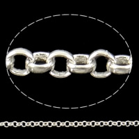 Sterling Silber Schmuck Kette, 925 Sterling Silber, Kreisring, plattiert, Rolo Kette, keine, 2mm, verkauft von G