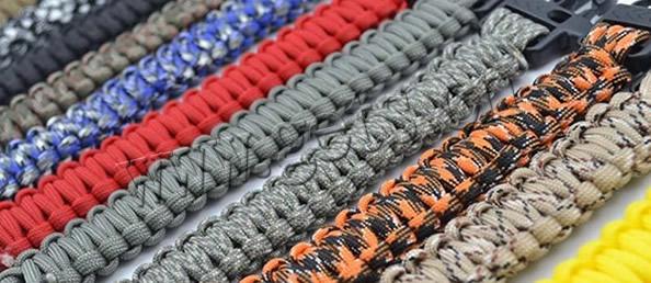 Pulseras de supervivencia, cordón de nylon, con Acrílico, plástico cierre, más colores para la opción, Vendido por Sarta