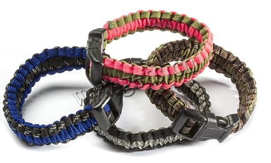 Pulseras de supervivencia, cordón de nylon, plástico cierre, más colores para la opción, Vendido por Sarta