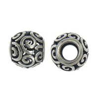 perles pandore en argent fin Thaïlandais sans hélice, Thaïlande, tambour, sans filetage & creux Environ 5mm, Vendu par PC