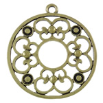 Zinc Alloy Flat Round Pendants, plated nickel, lead & cadmium free Approx 2.5mm 