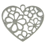 Zinc Alloy Heart Pendants, plated nickel, lead & cadmium free Approx 