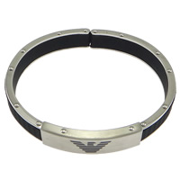 Silikon Edelstahl Armbänder, Edelstahl Verschluss, 10x3mm, 12mm, Länge:8 ZollInch, verkauft von Strang