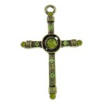 Zinc Alloy Cross Pendants, plated, Customized & with rhinestone nickel, lead & cadmium free Approx 2mm 