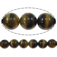 Perles d'Oeil de tigre, Rond, multiple tailles pour le choix, brun, Niveau AA pouce, Vendu par brin