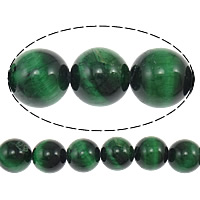 oeil de tigre goutte, Rond, normes différentes pour le choix & facettes, vert Environ 1.5mm Environ 15 pouce, Vendu par brin