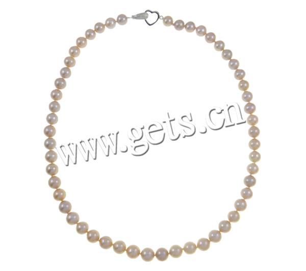 Perlas cultivadas de agua dulce collar, plata esterlina cierre, Esférico, natural, diferentes estilos para la opción & sarta sola, más colores para la opción, 8-9mm, longitud:17 Inch, Vendido por Sarta