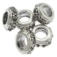 grano Europeo de aleación Zinc con diamante, aleación de zinc, Toroidal, sin rosca & con diamantes de imitación, más colores para la opción, libre de cadmio, 7x11mm, Vendido por UD