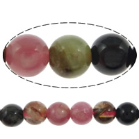 Perles de Tourmaline naturels, Rond, Birthstone octobre & multiple tailles pour le choix Environ 15 pouce, Vendu par brin