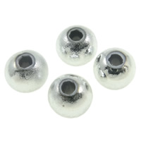 Perles en plastique ABS, Rond, Placage de couleur argentée, 4mm Environ 1mm Vendu par sac