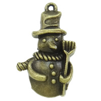 Pendentifs de Noël en alliage de zinc, bonhomme de neige, Plaquage normal, plus de couleurs à choisir, protéger l'environnement, sans nickel, plomb et cadmium Environ 1mm, Environ Vendu par kg