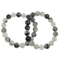 Rutilated Quartz Bracelet, Round, 10mm .5 Inch 