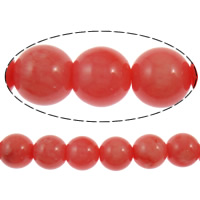 Natural Coral Beads, Round pink, Grade AA Inch 