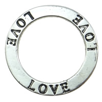 Zinc Alloy Message Pendants, Donut, word love, plated, with letter pattern Approx 15mm 