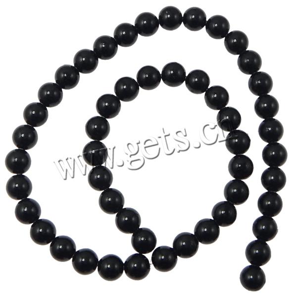 Black Stone Bead, Round, more sizes for choice, Length:15 Inch, Sold By Strand