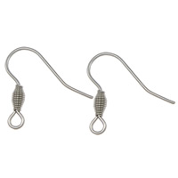 Crochet en acier inoxydable pour boucle d'oreille, avec boucle 0.8mm Environ 2mm, Vendu par paire