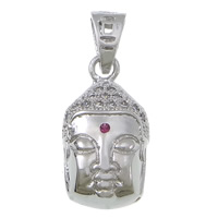 Cubic Zirconia Micro Pave Brass Pendant, Buddha, micro pave cubic zirconia & hollow Approx 