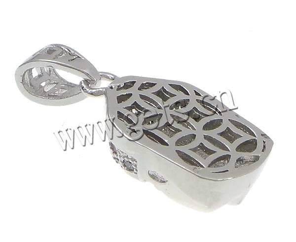 Colgante de Micro Pavé de Zirconía Cúbica, metal, Buda, micro arcilla de zirconia cúbica & hueco, 12x22x7mm, agujero:aproximado 3.5x6mm, Vendido por UD