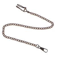 Taschenuhr Kette, Eisen, antike Kupferfarbe plattiert, Twist oval, frei von Kadmium, 13x37x4mm, 9x25x4mm, ca. 14ZollInch/Strang, verkauft von Strang