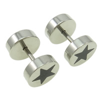 Edelstahl Ohrpiercing Schmuck, 316 L Edelstahl, Hantel, Emaille, originale Farbe, 8mm, verkauft von Paar