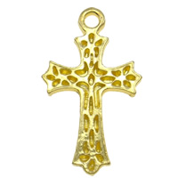 Zinklegierung Kreuz Anhänger, plattiert, gehämmert, keine, 17x29x2mm, Bohrung:ca. 2mm, ca. 415PCs/kg, verkauft von kg