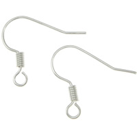 Brass Hook Earwire, plated, with loop 