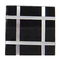 Gemstone Cabochon, with White Shell, Square, mosaic & flat back 