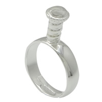 Europa Fingerring Einzelelement, 925 Sterling Silber, plattiert, keine, 7mm, 4mm, Größe:8, verkauft von PC[