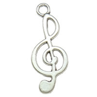 Colgantes de la aleación de Zinc en forma de instrumentos  musicales, Nota de la Música, chapado, más colores para la opción, libre de cadmio, 22x9x1mm, agujero:aproximado 2mm, Vendido por KG