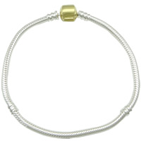 Bracelet chaîne European en argent pur, argent sterling 925, Placage, plus de couleurs à choisir, 3mm Vendu par brin