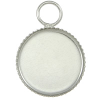 blanc de pendentif en laiton , Plat rond, Placage, plus de couleurs à choisir, sans nickel et cadmium Environ 2.5mm, Diamètre inté Environ 12mm Vendu par sac