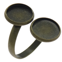 Base de Bisel de Latón para Anillo, metal, Redondo aplanado, chapado, más colores para la opción, 14mm,size:6-11, diámetro interior:aproximado 12mm, Vendido por UD