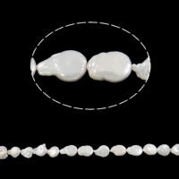 Perlas Keishi Cultivadas de Agua Dulce, Perlas cultivadas de agua dulce, natural, Blanco, 15-18mm, agujero:aproximado 0.8mm, longitud:15 Inch, aproximado 23Strandsfilamento/KG, Vendido por KG