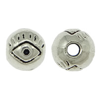 Perlas de mal de ojo de aleación de zinc, Esférico, chapado, patrón de malvado de ojo, más colores para la opción, libre de cadmio, 6mm, agujero:aproximado 2mm, Vendido por UD