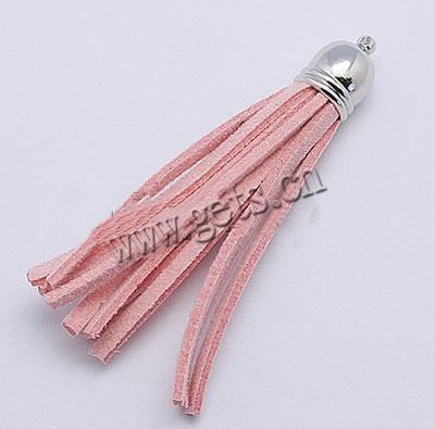 Decorative Tassel, Velveteen, with Zinc Alloy, more colors for choice, 10x66mm, Hole:Approx 1mm, 100PCs/Bag, Sold By Bag