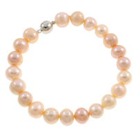 Cultured Freshwater Pearl Bracelets, zinc alloy clasp 8-9mm Inch 