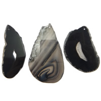 Agate Pendants de Quartz , agate quartz de glace, mélangé, 65-73mm,35-42mm Environ 2mm, Vendu par PC[