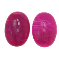 Agate Cabochon, Rose Agate, Flat Oval, flat back & stripe 