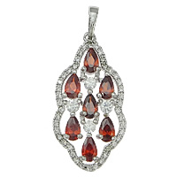 Pendentifs en laiton zircon cubique (CZ), fleur, Placage, avec zircone cubique, plus de couleurs à choisir Environ Vendu par PC