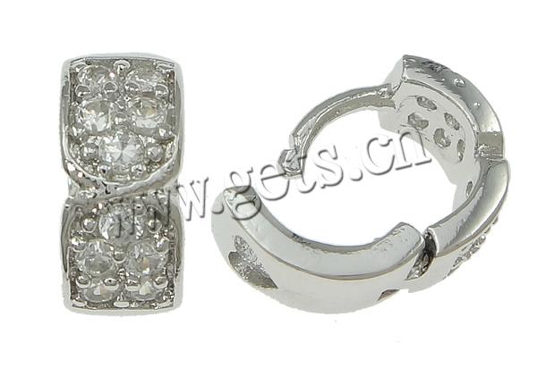 Befestiger Zirkonia Messing Ohrring, plattiert, Micro pave Zirkonia, keine, 5x10x12mm, verkauft von Paar