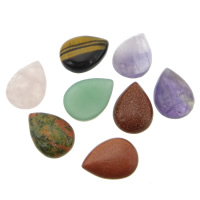 Gemstone Cabochons, Teardrop, flat back 