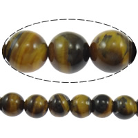 Perles d'Oeil de tigre, Rond, multiple tailles pour le choix, brun, Niveau AB Environ 1mm Environ 15 pouce, Vendu par brin