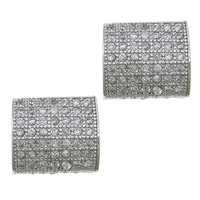 Cubic Zirconia Micro Pave Brass Beads, Rectangle, plated, micro pave cubic zirconia Approx 2.5mm 