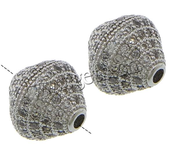 Cubic Zirconia Micro Pave Brass Beads, Bicone, plated, micro pave cubic zirconia, more colors for choice, 9.5x9.5mm, Hole:Approx 1.8mm, Sold By PC